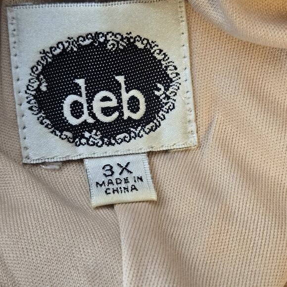 Vintage Y2k DEB Rose Gold Sequin Stretchy Mini Glam Club Dress 3X Double V Neck - Picture 7 of 8